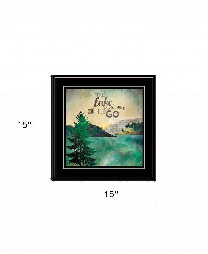 The Lake is Calling 2 Black Framed Print Wall Art — view 4