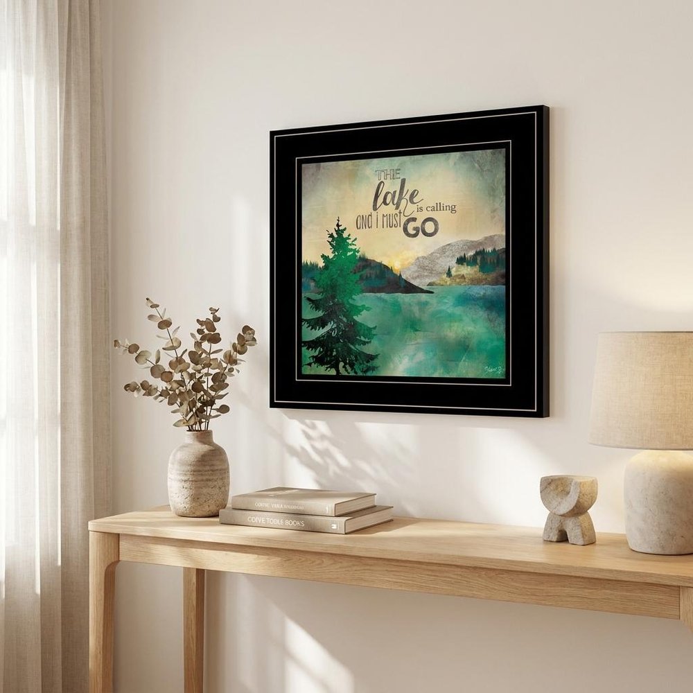 The Lake is Calling 2 Black Framed Print Wall Art — view 1
