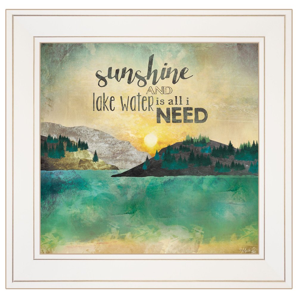 Sunshine And Lake Water 2 White Framed Wall Art — view 2