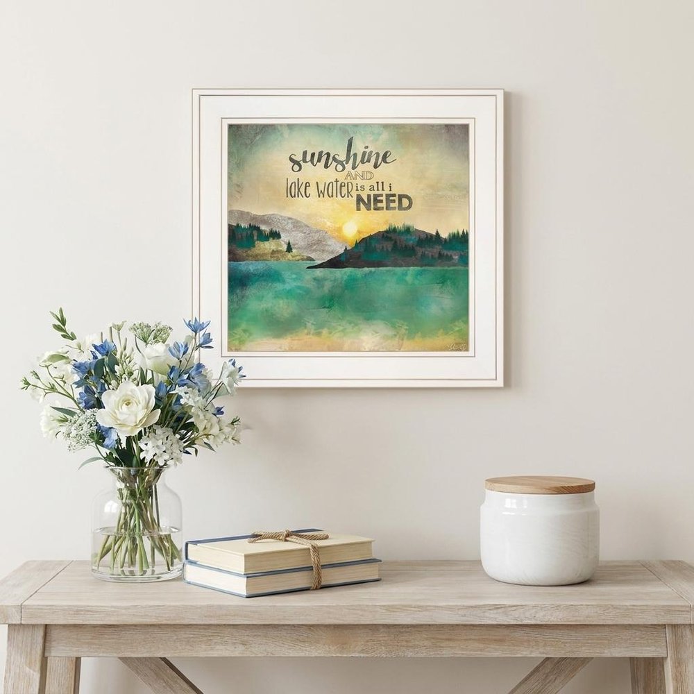 Sunshine And Lake Water 2 White Framed Wall Art — view 1
