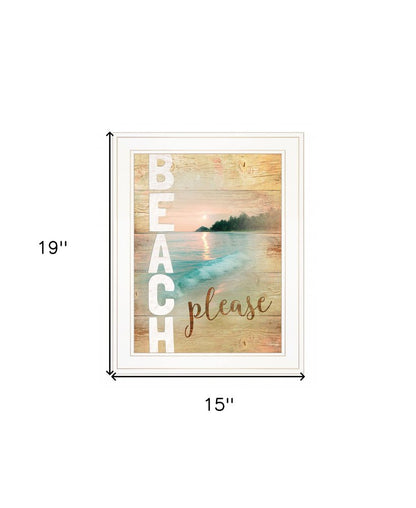 Beach Please 1 White Framed Print Wall Art HomeRoots
