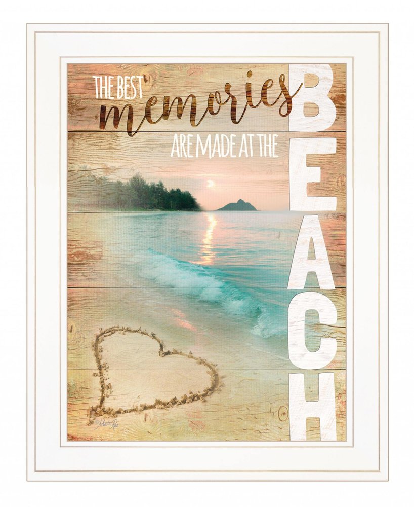 Beach Memories 1 White Framed Print Wall Art HomeRoots