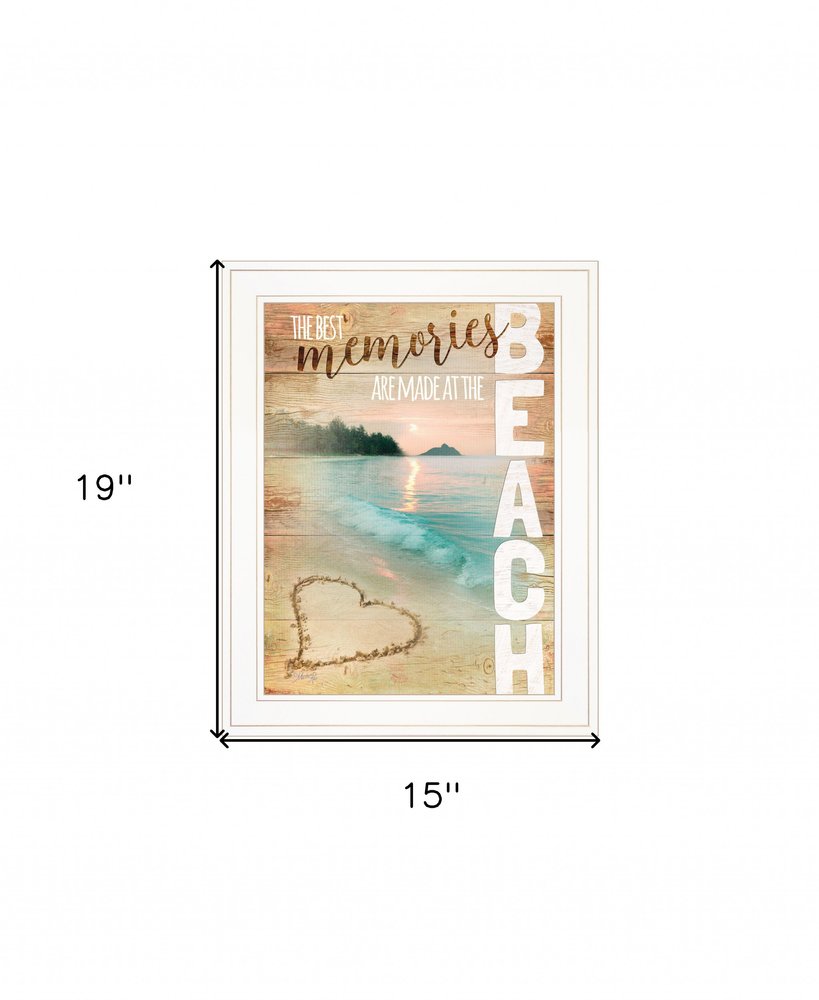 Beach Memories 1 White Framed Print Wall Art — view 5