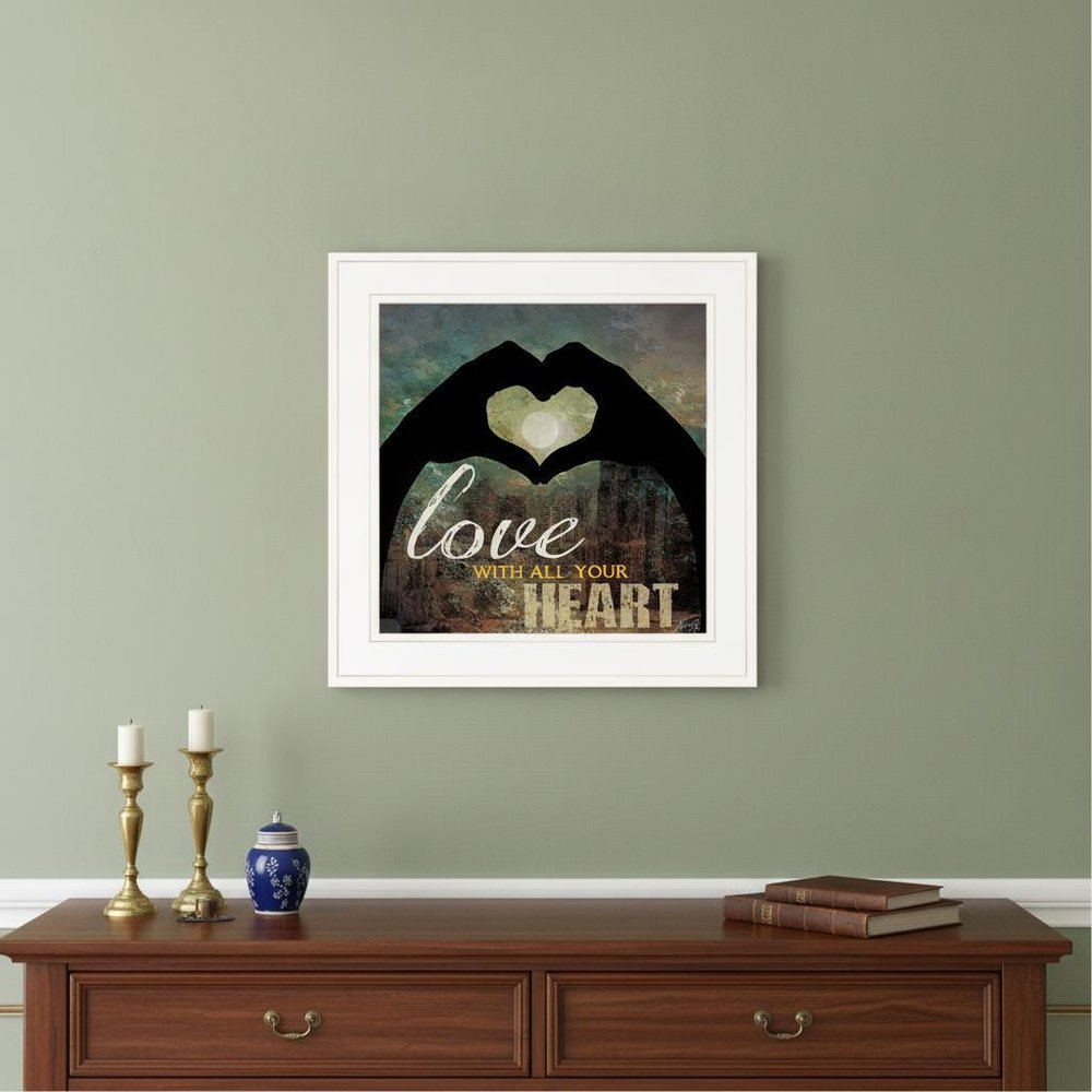 Love with all Your Heart 3 White Framed Print Wall Art — view 4
