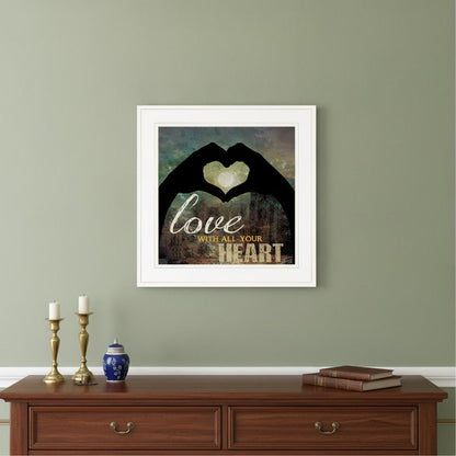 Love with all Your Heart 3 White Framed Print Wall Art HomeRoots