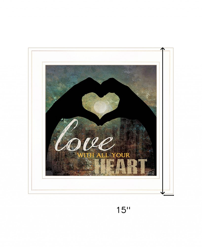 Love with all Your Heart 3 White Framed Print Wall Art — view 3