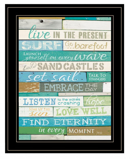 Live in the Present 3 Black Framed Print Wall Art HomeRoots