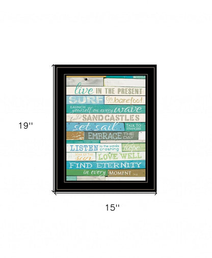 Live in the Present 3 Black Framed Print Wall Art HomeRoots