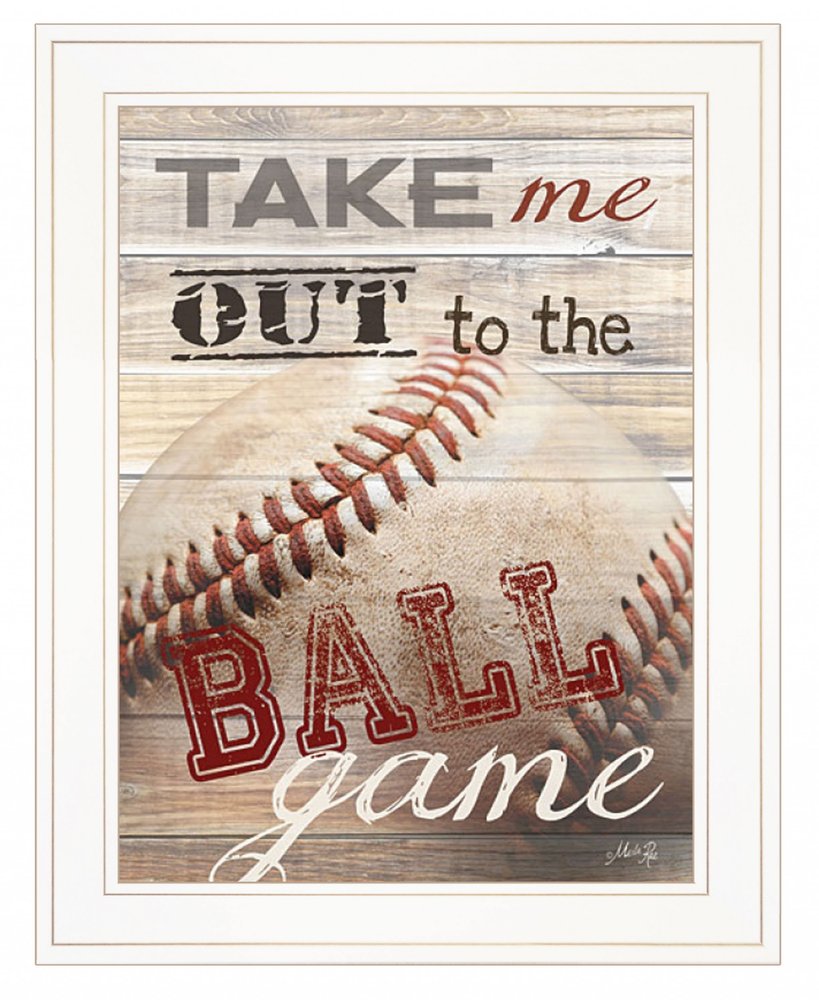 Take Me Out to the Ball Game 1 White Framed Print Wall Art — view 2