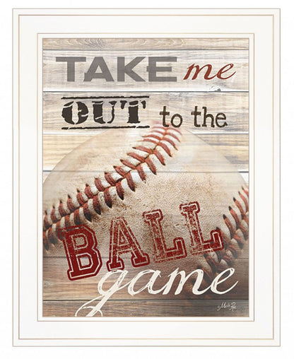 Take Me Out to the Ball Game 1 White Framed Print Wall Art HomeRoots