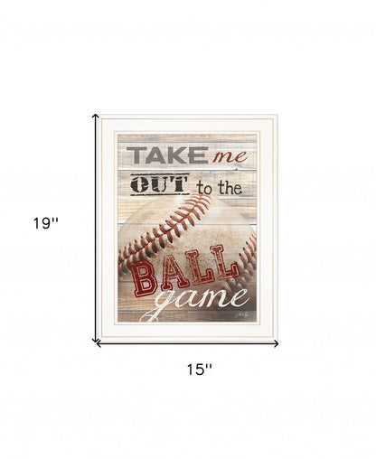 Take Me Out to the Ball Game 1 White Framed Print Wall Art HomeRoots