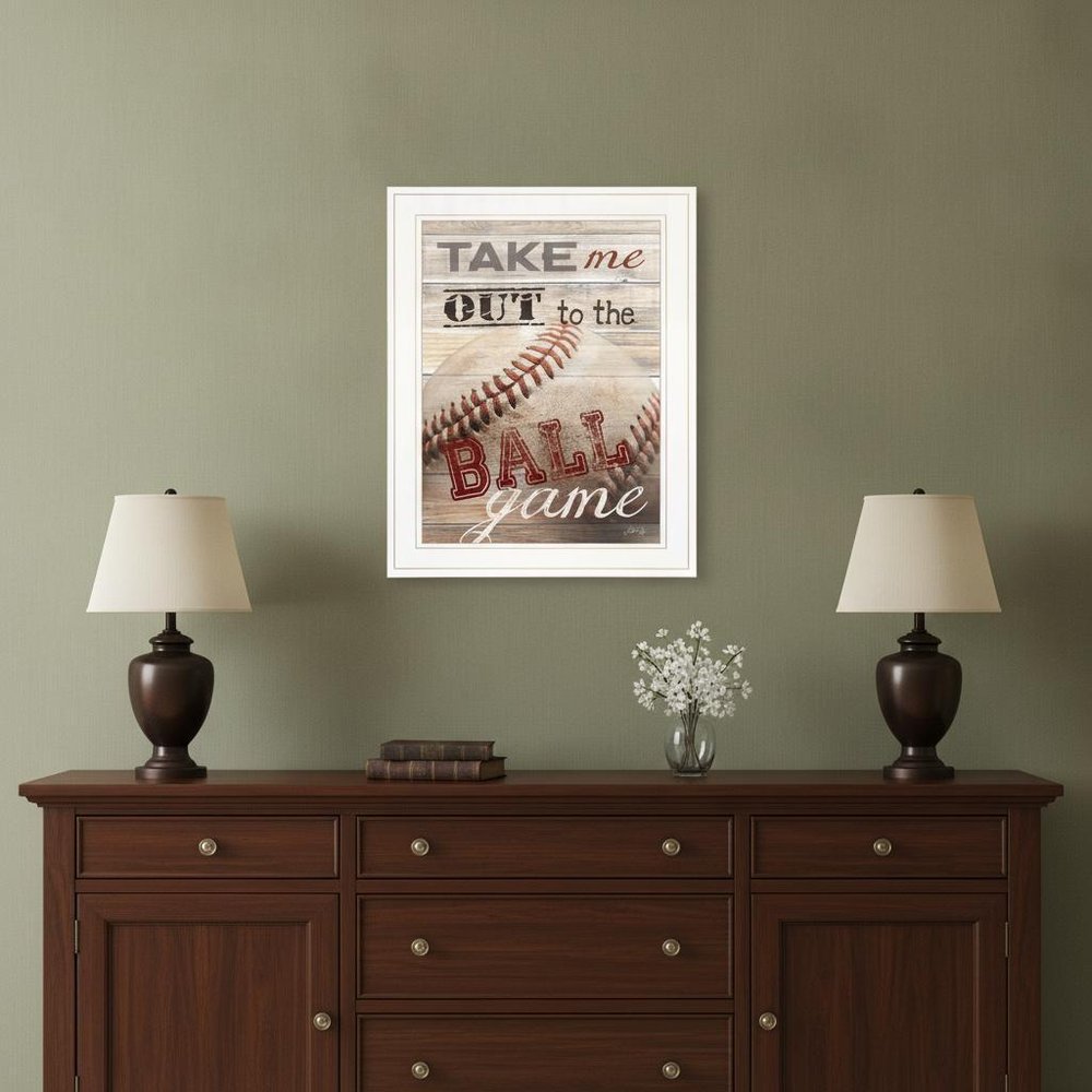 Take Me Out to the Ball Game 1 White Framed Print Wall Art — view 1