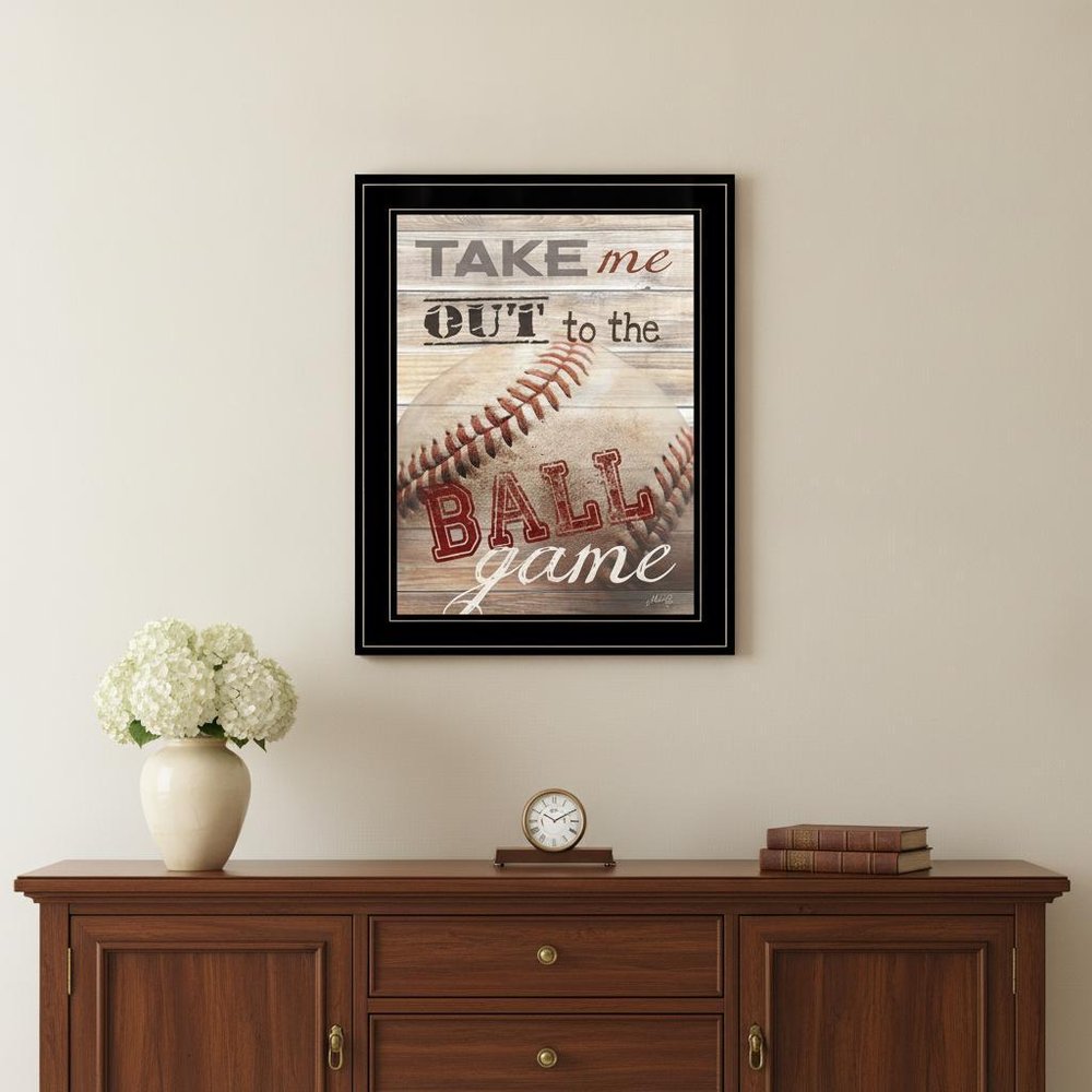 Take Me Out to the Ball Game 1 White Framed Print Wall Art HomeRoots