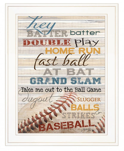Hey Batter Batter 1 White Framed Print Wall Art HomeRoots