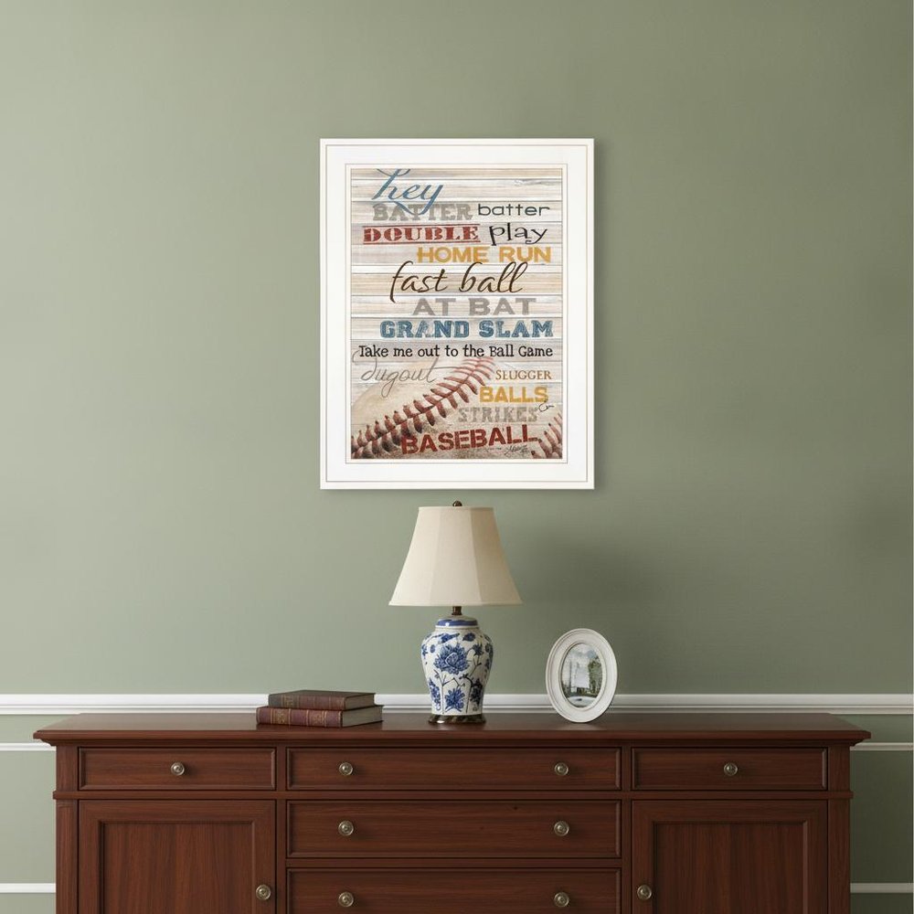 Hey Batter Batter 1 White Framed Print Wall Art — view 4