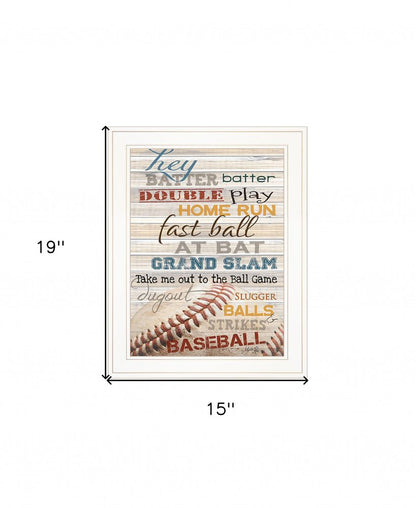 Hey Batter Batter 1 White Framed Print Wall Art HomeRoots