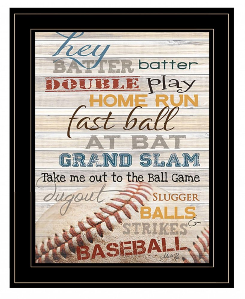 Hey Batter Batter 2 Black Framed Print Wall Art — view 2