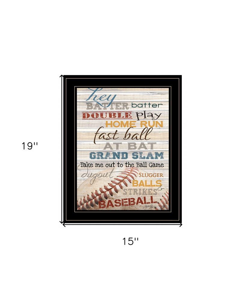 Hey Batter Batter 2 Black Framed Print Wall Art — view 4