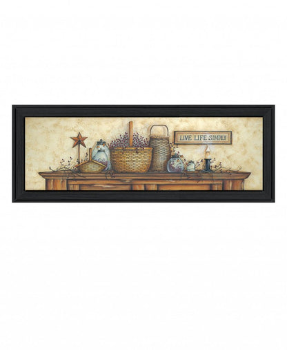 Live Life Simple 2 Black Framed Print Wall Art HomeRoots