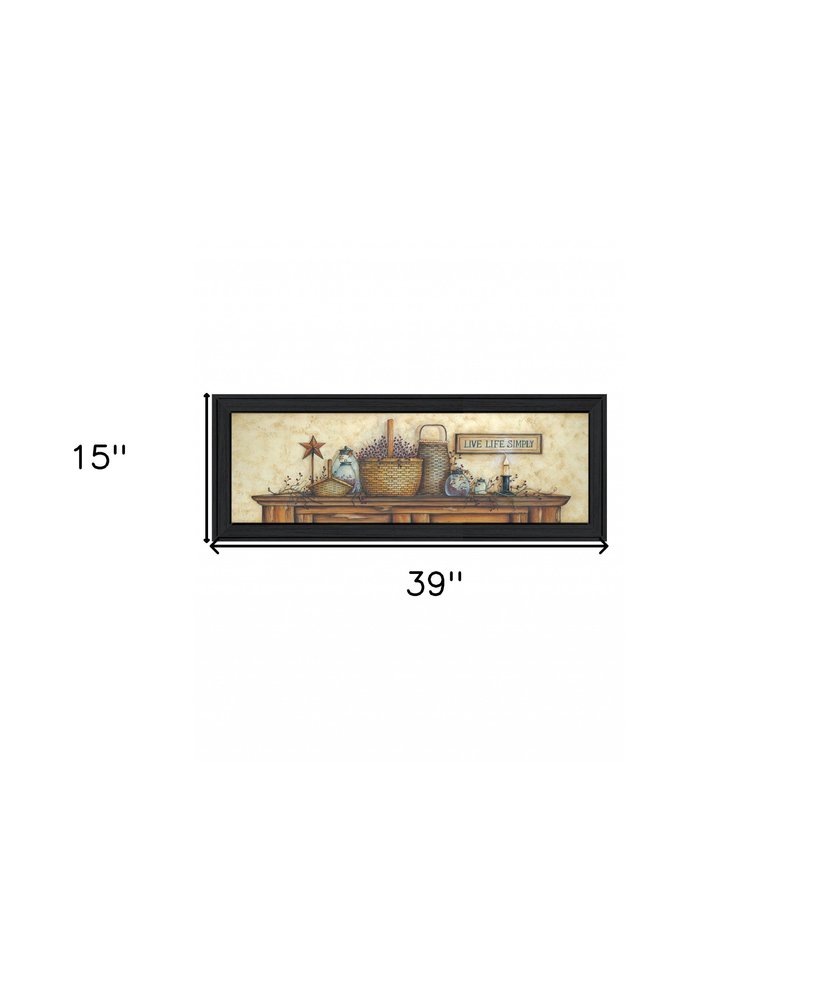Live Life Simple 2 Black Framed Print Wall Art — view 5