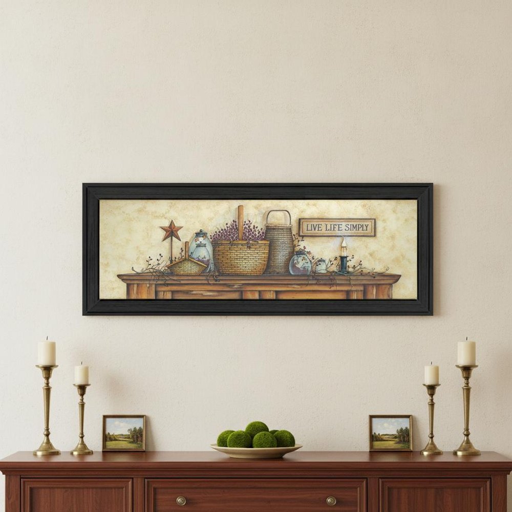 Live Life Simple 2 Black Framed Print Wall Art HomeRoots