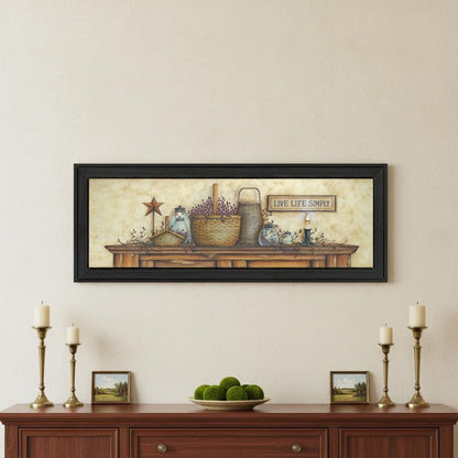 Live Life Simple 2 Black Framed Print Wall Art HomeRoots
