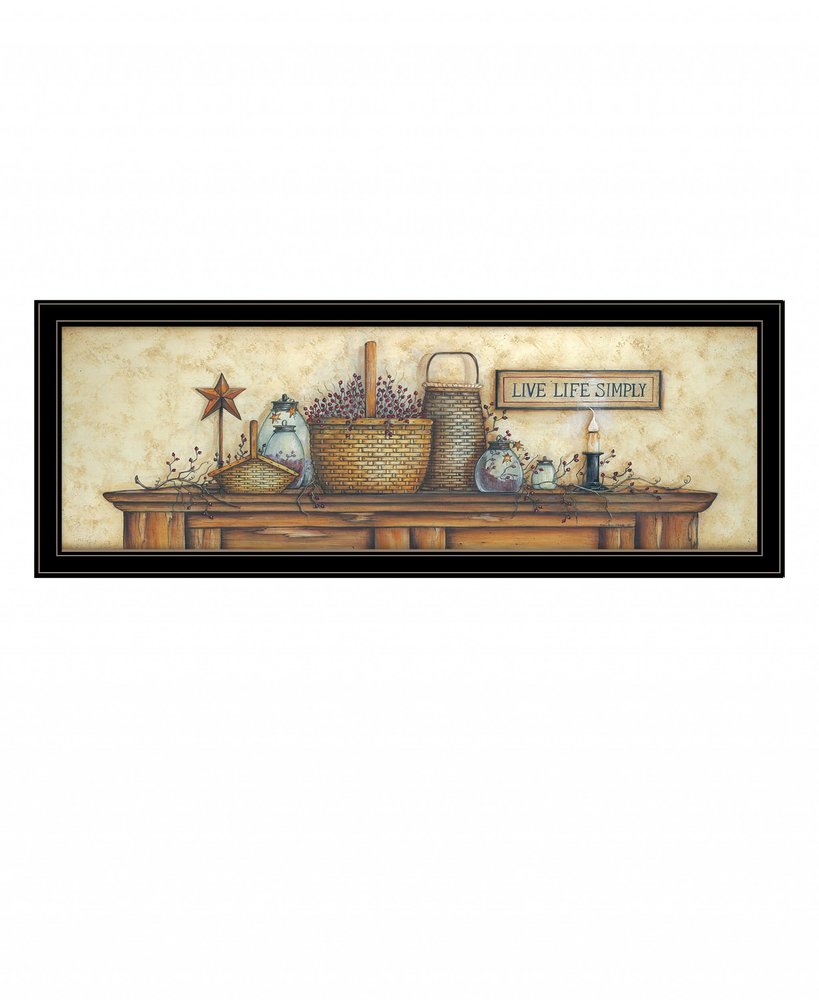 Live Life Simple 1 White Framed Print Wall Art — view 7