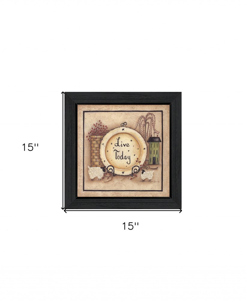 Live Today 4 Black Framed Print Wall Art — view 3