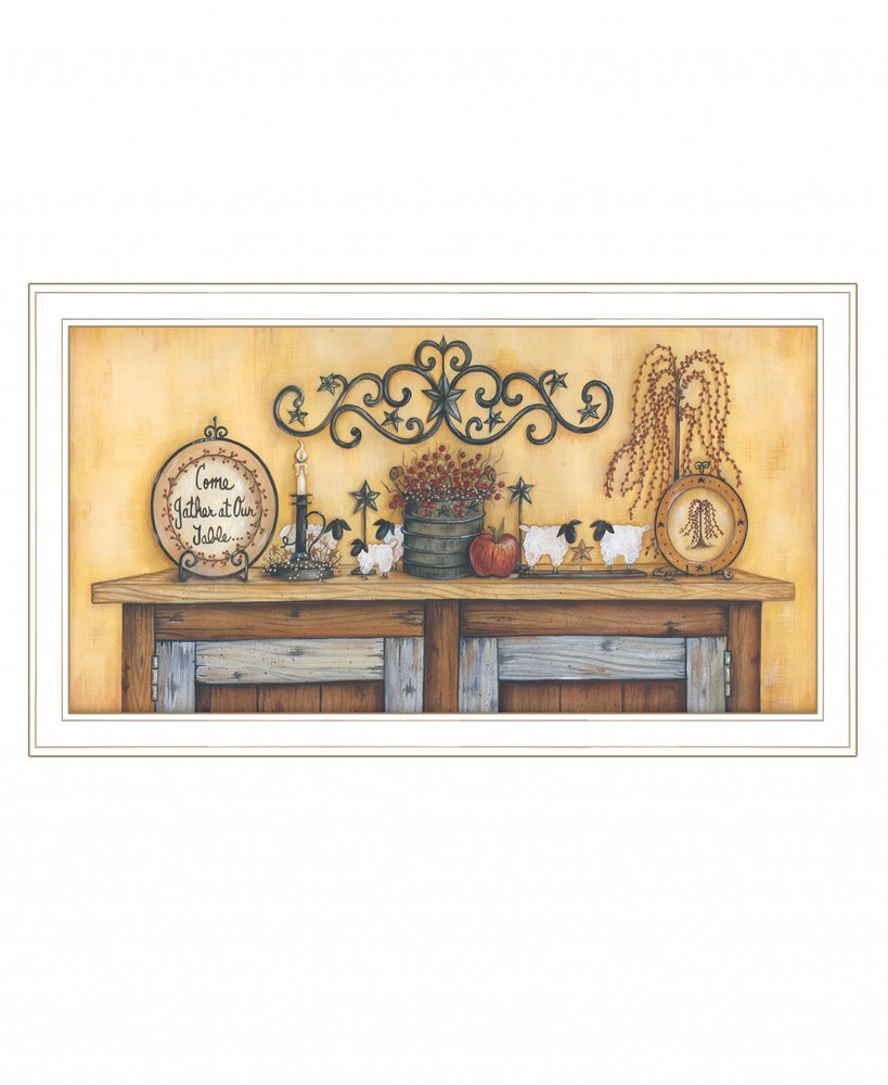 Come Gather at Our Table 3 White Framed Print Wall Art HomeRoots