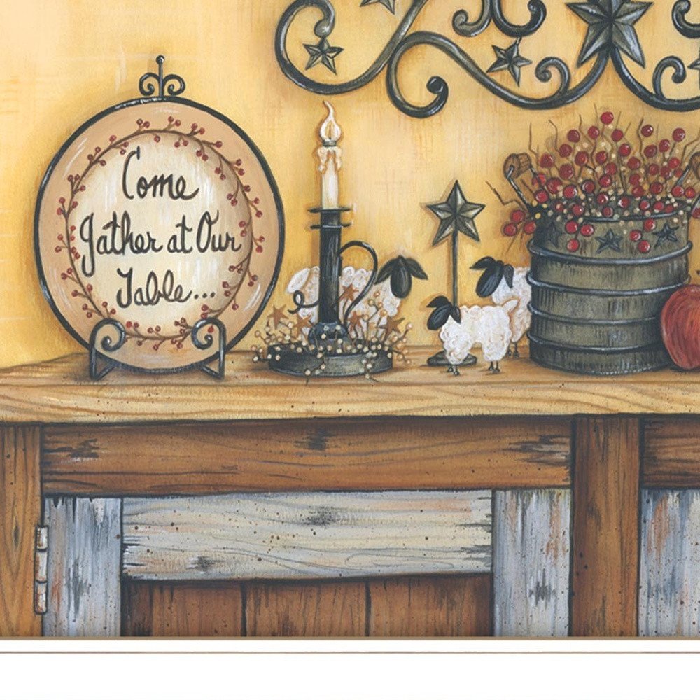 Come Gather at Our Table 3 White Framed Print Wall Art HomeRoots