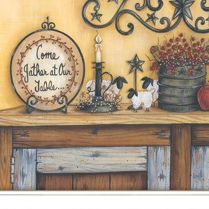 Come Gather at Our Table 3 White Framed Print Wall Art HomeRoots