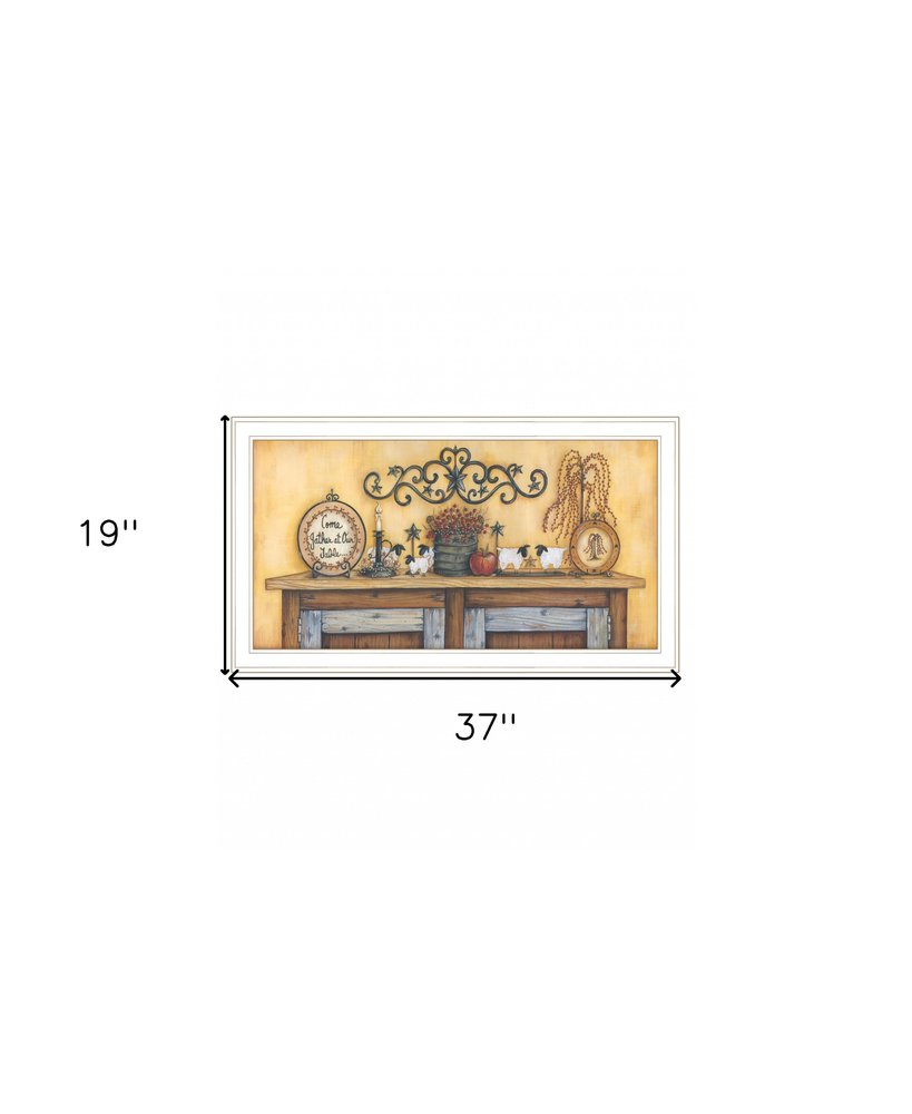 Come Gather at Our Table 3 White Framed Print Wall Art HomeRoots