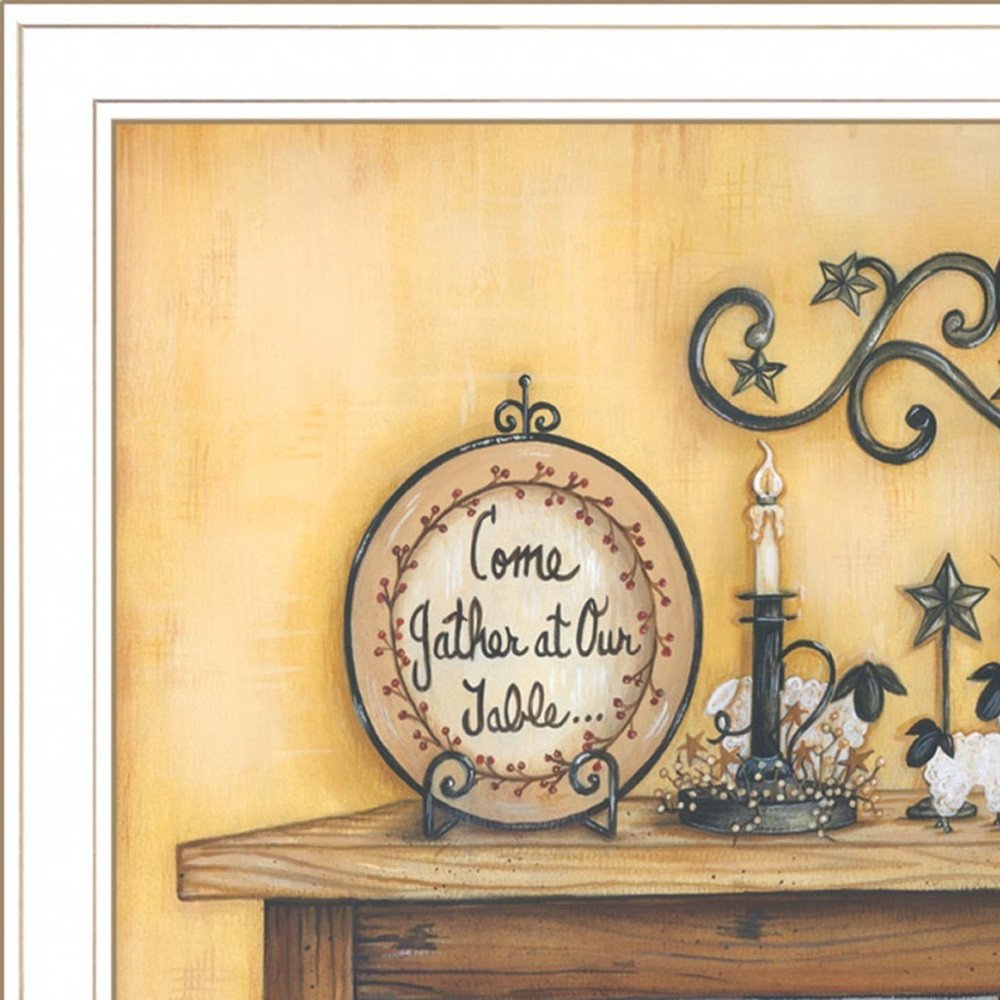 Come Gather at Our Table 3 White Framed Print Wall Art — view 4