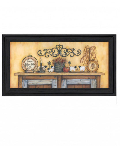 Come Gather at Our Table 3 White Framed Print Wall Art HomeRoots