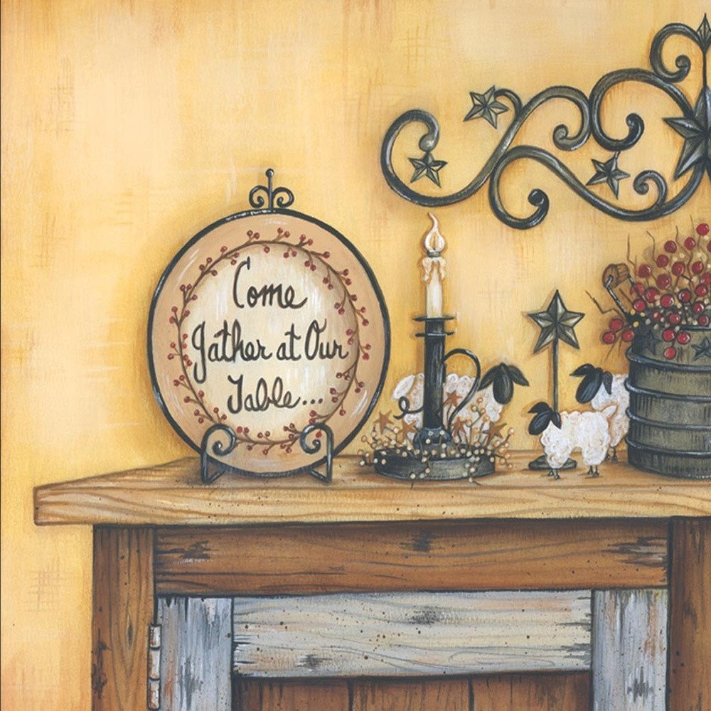 Come Gather at Our Table 1 Black Framed Print Wall Art HomeRoots