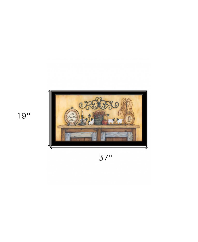 Come Gather at Our Table 1 Black Framed Print Wall Art HomeRoots