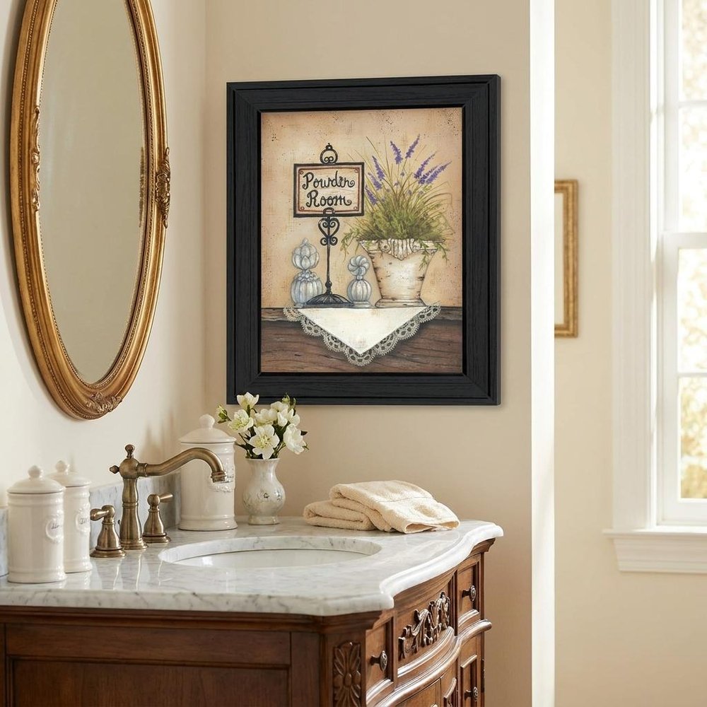 Powder Room 3 Black Framed Print Wall Art — view 5