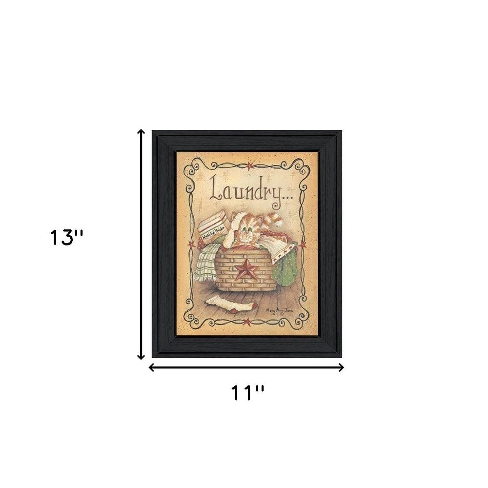 Laundry 1 Black Picture Frame Print Bathroom Wall Art — view 1