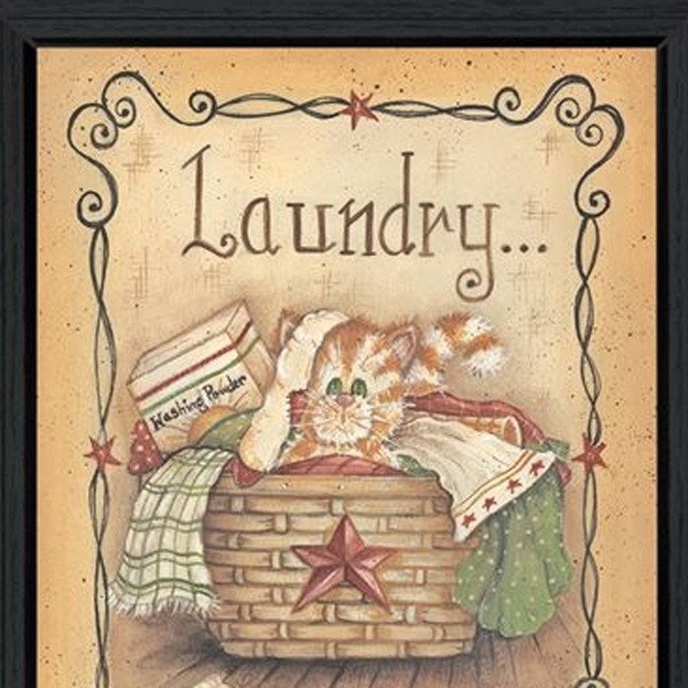 Laundry 1 Black Picture Frame Print Bathroom Wall Art — view 2