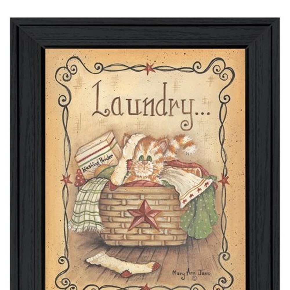 Laundry 1 Black Picture Frame Print Bathroom Wall Art HomeRoots