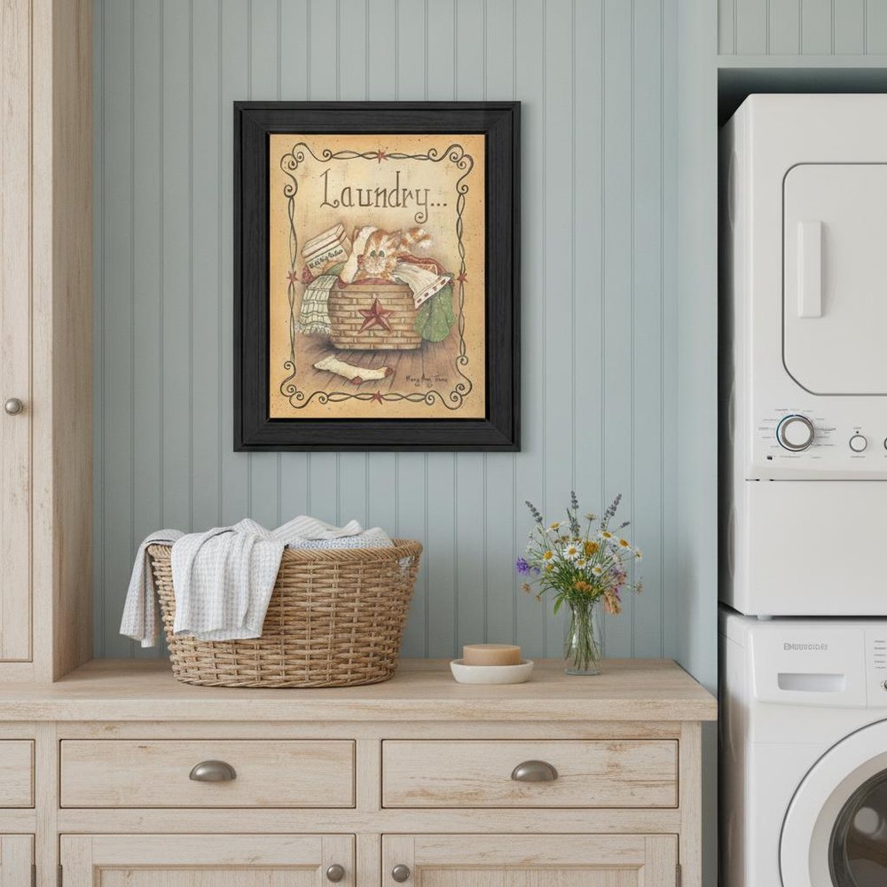Laundry 1 Black Picture Frame Print Bathroom Wall Art HomeRoots