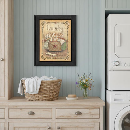 Laundry 1 Black Picture Frame Print Bathroom Wall Art HomeRoots