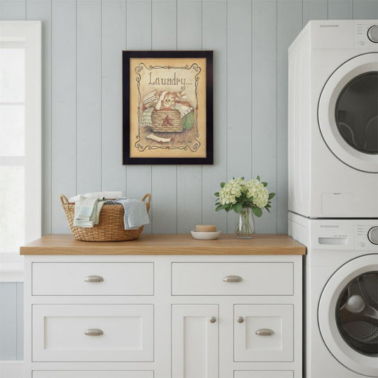 Laundry 2 Black Framed Print Bathroom Wall Art