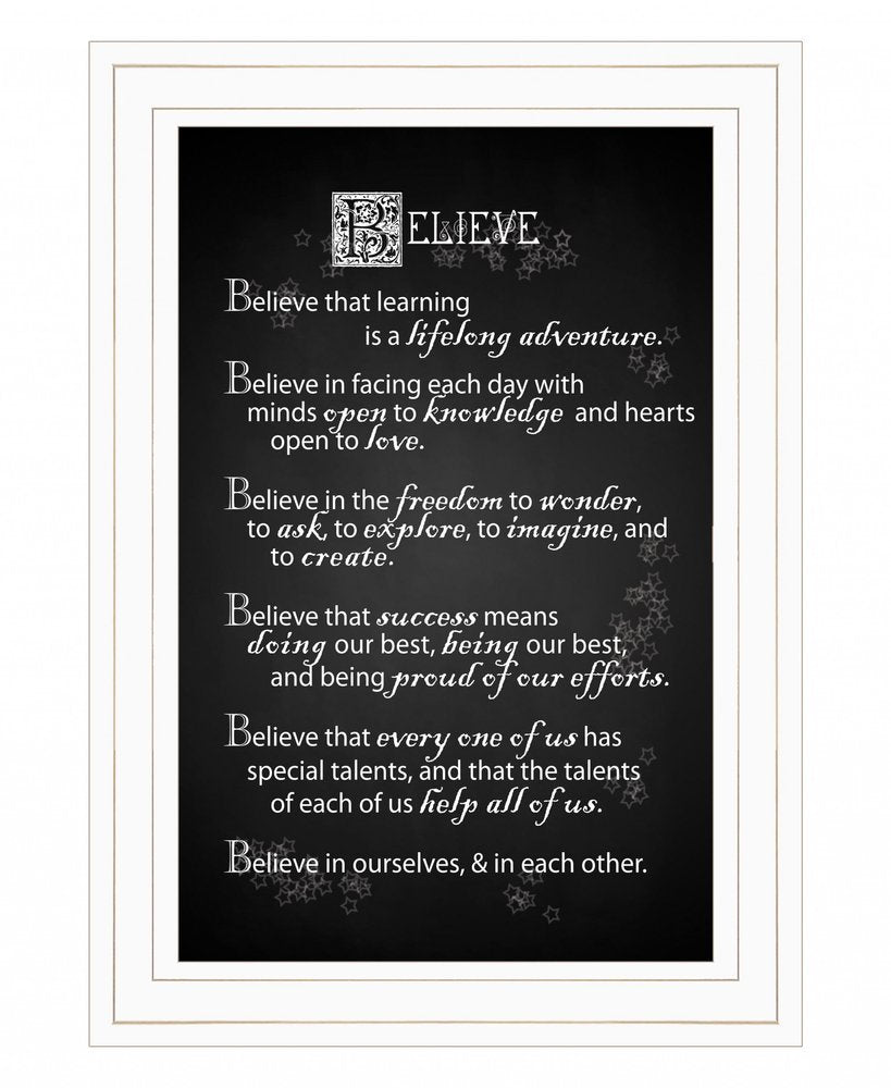 Believe 1 White Framed Print Wall Art — view 1