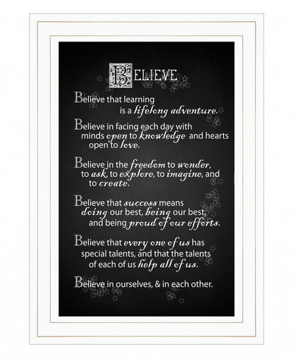 Believe 1 White Framed Print Wall Art HomeRoots