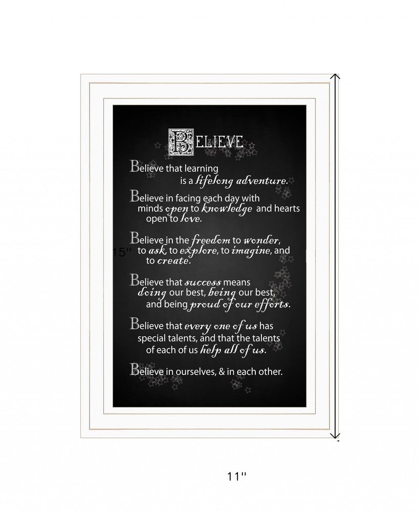 Believe 1 White Framed Print Wall Art HomeRoots