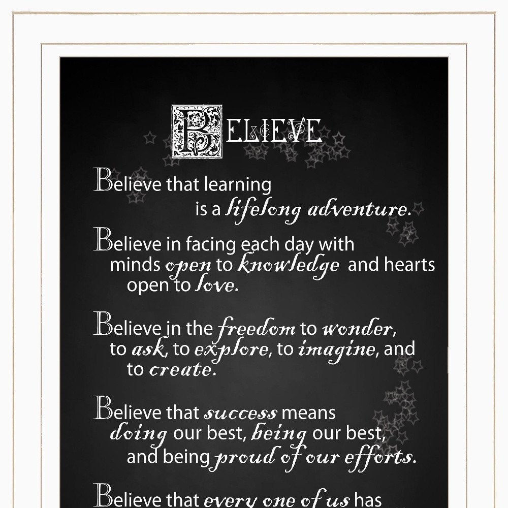 Believe 1 White Framed Print Wall Art HomeRoots