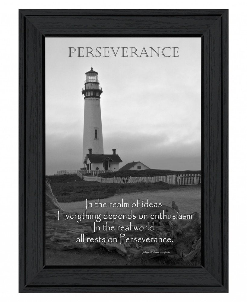 Perseverance Grayscale 1 Black Framed Print Wall Art HomeRoots