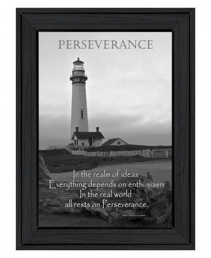 Perseverance Grayscale 1 Black Framed Print Wall Art HomeRoots