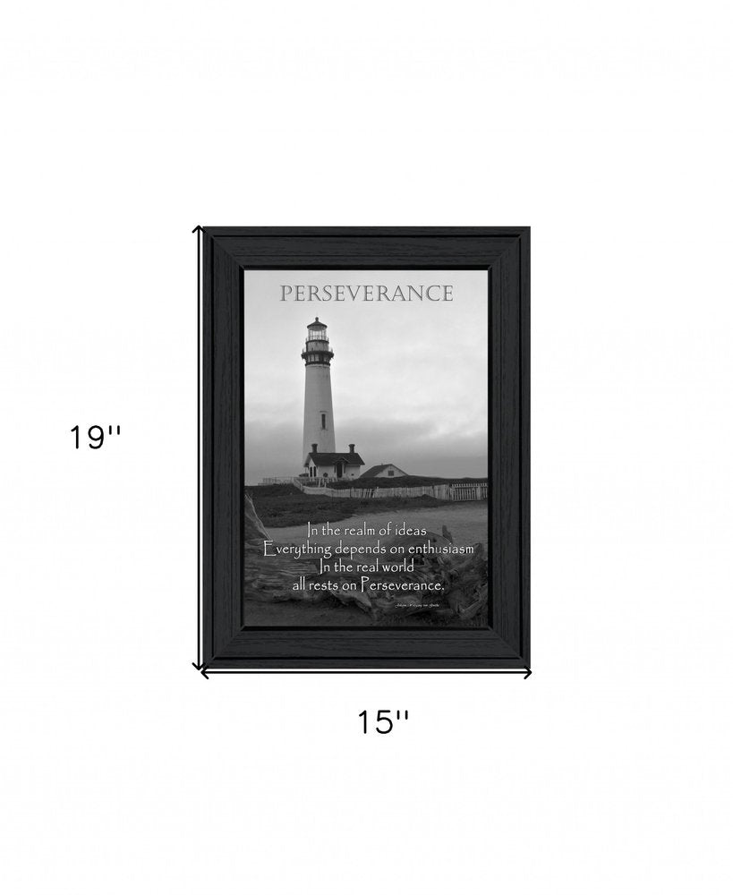 Perseverance Grayscale 1 Black Framed Print Wall Art — view 4